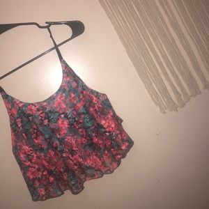 Colorful Lace Crop Top